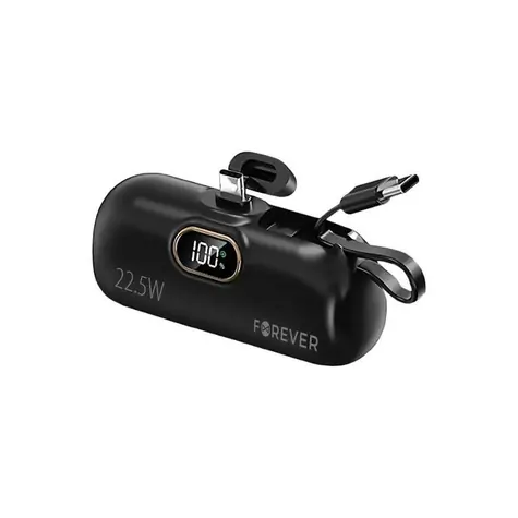 Forever MTB-100 5000 mAh 22.5W USB-C / Mini power banka / Kapacita 5000 mAh / Rychlé nabíjení 22.5 W / USB-C 