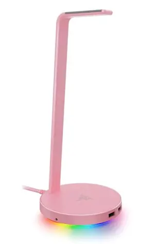 Razer Base Station Chroma Stojánek na sluchátka růžová / 2xUSB / 3.mm jack / RGB LED