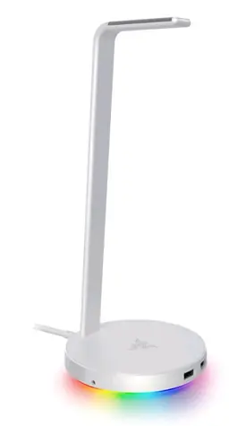 Razer Base Station Chroma - držák sluchátek bílá / 2xUSB / 3.mm jack / RGB LED