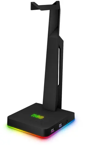 CONNECT IT NEO Stand-It RGB stojánek na sluchátka černá  / 2x USB-A / RGB LED podsvícení 