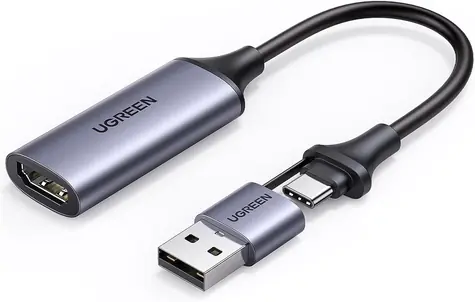 UGREEN Externí záznamová karta / USB-A (M) & USB-C (M) - HDMI (F) / 1080p&30fps