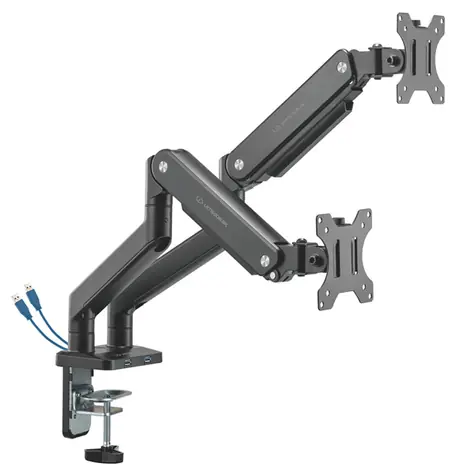 ULTRADESK Branch Double černá / Držák pro 2 monitory / až 20kg / 17