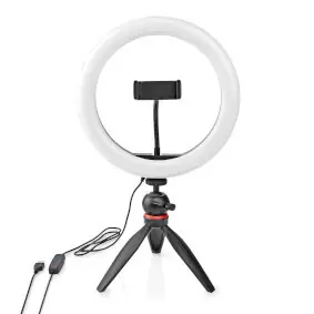 Nedis Kruhové Světlo černá / 10 inch / 120 LED's / 2700 - 6700 K / stativ 