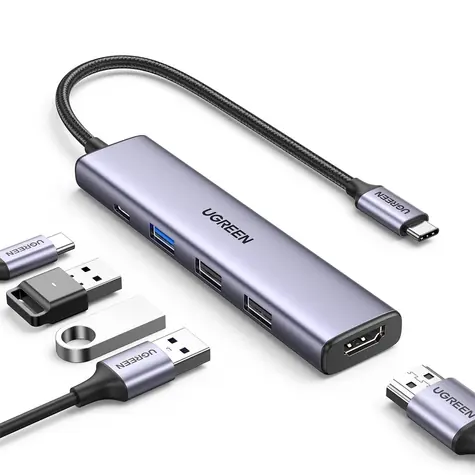 UGREEN 15495 USB-C Multifunkční adaptér / 3x USB-A / 1x USB-C / 1x HDMI