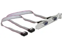 Delock záslepka s 2x sériovým portem / DB-9 / 27cm