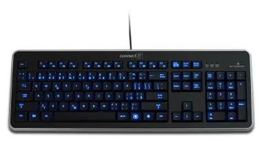 CONNECT IT CI-45 černá / Kancelářská klávesnice / USB / CZ + SK layou / 1.4 m 