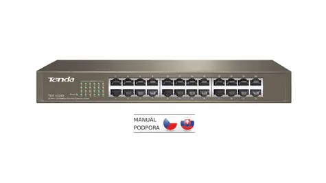 Tenda TEF1024D / 24x LAN 10/100 / switch / Rackmount / 6kV ochrana / kov