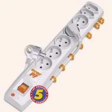 Acar P7 1.5m kabel / 5+2 zásuvek / přepěťová ochrana / bílá