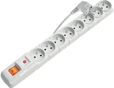 Acar S8 1.5m kabel bílá / 8 zásuvek / přepěťová ochrana
