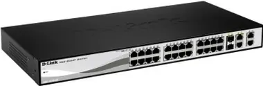 D-Link DGS-1210-28P / Gigabit PoE Smart Switch / 24x gigabit RJ45 / 4x gigabit SFP
