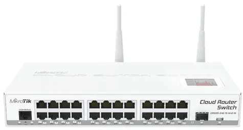 MikroTik CRS125-24G-1S-2HnD-IN / Cloud Router Switch / Atheros AR9344 CPU / 128MB / 24xGigabit LAN / 1xSFP / Router OS L5 / LCDpan