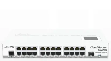 MikroTik CRS125-24G-1S-IN / Cloud Router Switch / Atheros AR9344 CPU / 128MB RAM / 24xGigabit LAN / 1xSFP / RouterOS L5 / LCDpanel