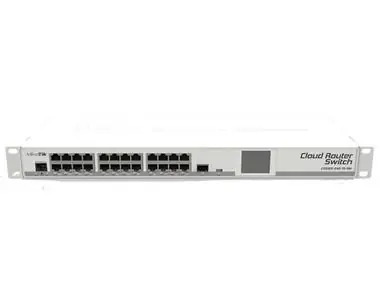 MikroTik CRS125-24G-1S-RM / Cloud Router Switch / Atheros AR9344 CPU / 128MB RAM / 24xGigabit LAN / 1xSFP / RouterOS L5 / LCDpanel