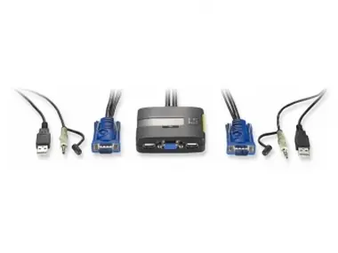 LevelOne 2 Port USB Kabel KVM-Switch - včetně kabelů