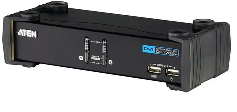 ATEN CS1762A / 2-Port DVI USB 2.0 KVMP Switch / 2x DVI-D Cables / 2-port Hub / Audio