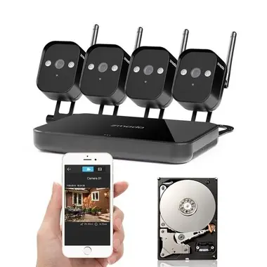 ZMODO 720P Wifi Mini NVR+4xIP CAM+1TB HDD / černý