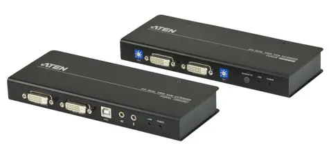 ATEN Extender PC-konzole Dual DVI až 60m / USB / až 1920 x 1200 bodů / surge / RS-232