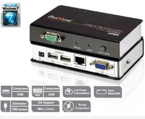 ATEN Extender PC-konzole na 150m / USB / až 1920x1200 bodů / surge