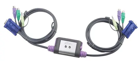 ATEN CS-62A / 2-port KVM PS2 mini / audio / 1.2m kabely
