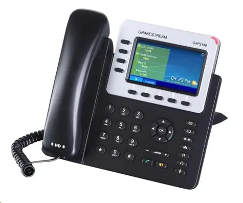 Grandstream GXP2140 / VoIP telefon / 4x SIP účet / HD audio / 5 program.tlačítek / BT / EHS / barevný LCD / 2x GLAN / doprodej