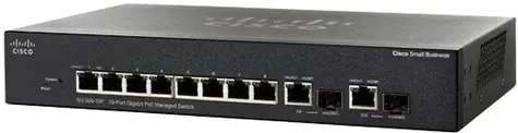 Cisco Small Business SG350-10MP / 8 x 10/100/1000 (PoE+) + 2 x kombinace Gigabit SFP