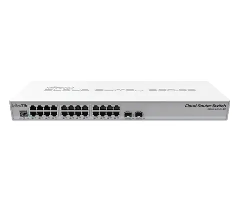 MikroTik CRS326-24G-2S+RM / 24x mini RJ-45 / 2x SFP+ 10GbE / RouterOS or SwitchOS / 1U
