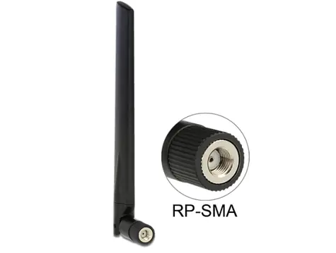 Delock ZigBee anténa Multi / Bluetooth / GSM / LTE / UMTS / 802.11 b g n / 4.3 dBi / všesměrová kloubová / černá