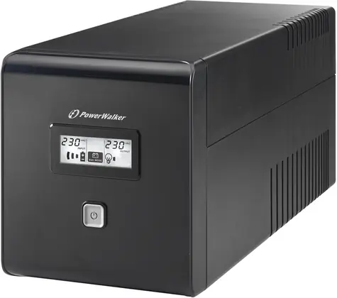 PowerWalker VI 1000 LCD UPS / záložní zdroj UPS / 1000 VA / 2x Schuko / 2x IEC / RJ11 / RJ45 / USB 