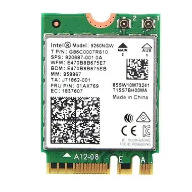 Intel Dual Band Wireless-AC 9260 / Wi-Fi Adapter AC / Dual-Band 2.4+5GHz / Bluetooth 5 / M.2 / vPro