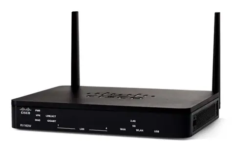 Cisco RV160 Wireless-AC VPN Router / 1x SFP WAN RJ-45 / 4x Gbit LAN RJ-45 / 802.11ac / QoS / VPN / IPv6