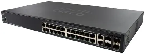 Cisco SG350X-24MP / Gigabit Switch / 24x RJ-45 / 2x SFP+ / 2x Combo 10 Gbit SFP+ / PoE / QoS / VLAN