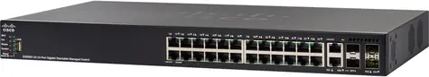 Cisco SF550X-24MP / Gigabit Switch / 24x RJ-45 / 2x SFP+ / 2x Combo 10 Gbit SFP+ / PoE / QoS / VLAN