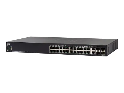 Cisco SG550X-24MP / Gigabit switch / 24x RJ-45 / 2x SFP+ / 2x combo 10 Gbit SFP+ / USB / PoE / QoS / VLAN