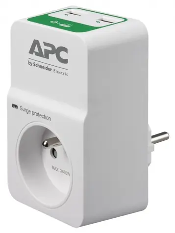 APC Essential SurgeArrest PM1WU2-FR / přepěťová ochrana / 230 V / 1 zásuvka / Francouzský typ zásuvky (i pro ČR)
