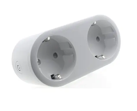 iQtech SmartLife WS017 bílá / chytrý Wi-Fi dvojzásuvkový adaptér / 220-240V / 16A / 2.4GHz / měření spotřeby