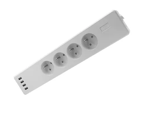 iQtech SmartLife WT004 bílá / chytrý Wi-Fi čtyřzásuvkový adaptér / 240V / 10A / 2.4GHz / 4xUSB