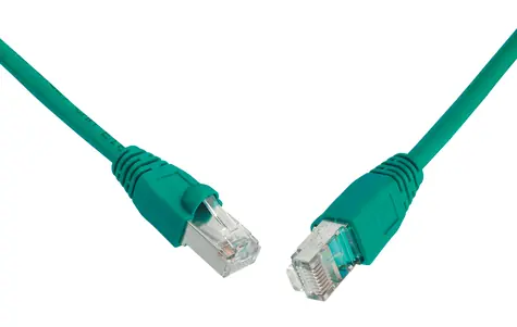 Solarix SFTP CAT5E 0.5m snag proof zelená / Patch kabel / RJ45-RJ45