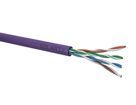 Solarix instalační kabel CAT5E 305m fialová / vnitřní instalace / LSOH plášť / nestíněný / box