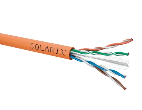 Solarix instalační kabel CAT6 500m oranžová / vnitřní instalace / LSOHFR plášť / nestíněný / cívka