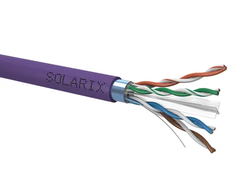 Solarix instalační kabel CAT6 FTP 500m fialová / vnitřní instalace / LSOH plášť / stíněný / cívka