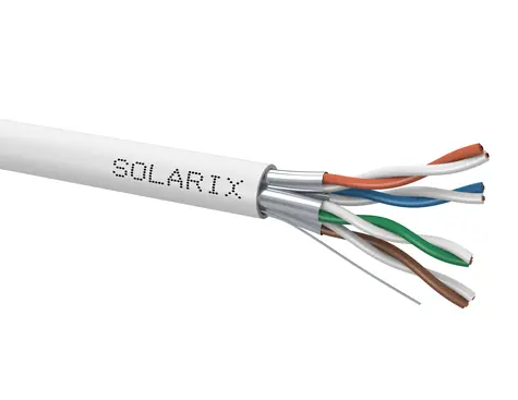 Solarix instalační kabel CAT6A STP 500m / vnitřní instalace / LSOH plášť / stíněný / cívka / šedá