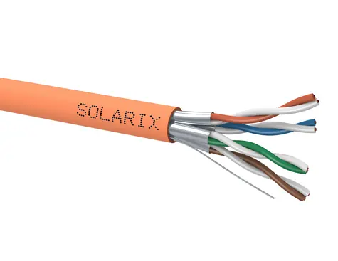 Solarix instalační kabel CAT6A STP 500m / vnitřní instalace / LSOHFR plášť / stíněný / cívka / oranžová
