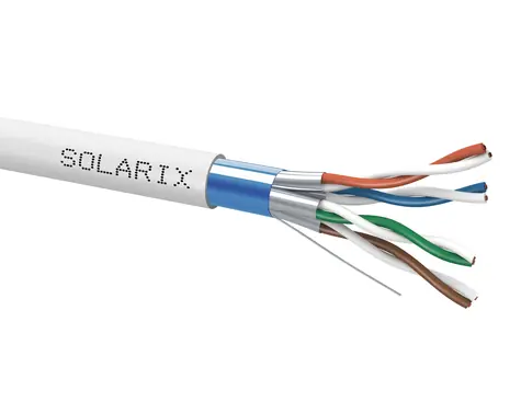 Solarix instalační kabel CAT6A FFTP 500m / vnitřní instalace / LSOH plášť / stíněný / cívka / šedá
