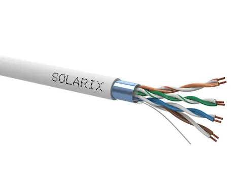 Solarix kabel CAT5E FTP 305m / vnitřní instalace / PVC plášť / stíněný / box / šedá