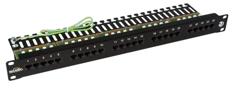 Solarix ISDN panel 25x RJ45 / 1U / černá