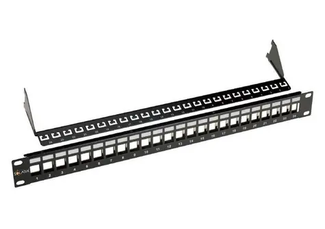 Solarix univerzální modulární patch panel 24 portů černá / 1U