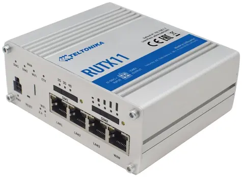 Teltonika RUTX11 Wi-Fi / Router / LAN & Wi-Fi & LTE / 802.11ac / 867Mbs / (2.4 GHz & 5 GHz) / DS / 3x GLAN & 1x GWAN