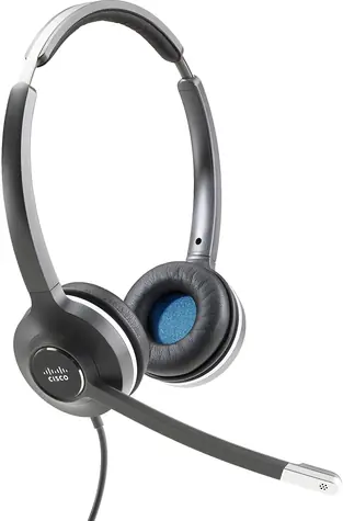 Cisco Headset 522 USB-A šedá / náhlavní souprava / oboustranné sluchátko / mikrofon / 3.5 mm jack / USB-A adaptér 