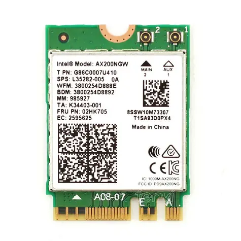 Intel Wi-Fi 6 AX200 NV / Wi-Fi adaptér / M2.2230 / 802.11ax / Dual-Band 2.4+5GHz / Bluetooth 5.1 / M.2/A-E Key