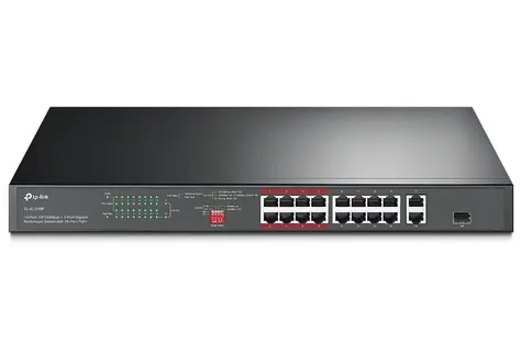 TP-Link TL-SL1218P / Switch / 16x LAN (PoE+) / 2x GLAN (Non-PoE) / 1x Combo Gigabit SFP / PoE+